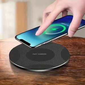 30W Ultra-Thin Fast Wireless Charger Pad Stand – Universal Qi-Compatible Desktop Dock for iPhone, Samsung, Xiaomi