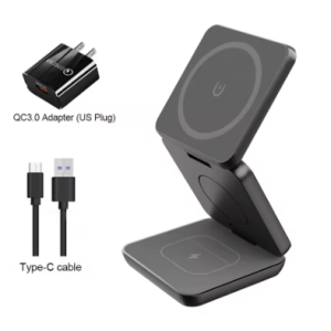 Wireless Charger 3 in 1 Foldable Magnetic Wireless Charging Station for iPhone 15 14 13 12 Pro Max Apple Watch 8 9 Charger